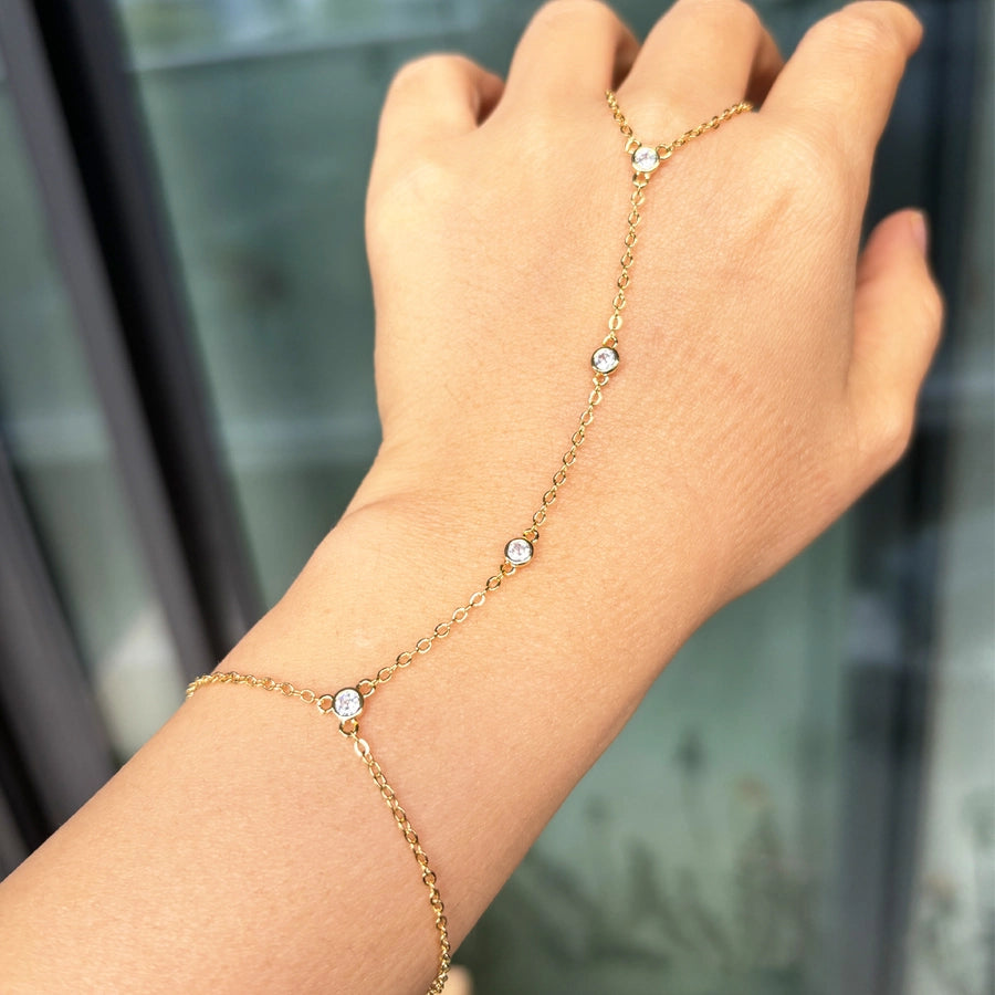 Jewelry Cute Sweet Simple Style Splicing Copper Zircon 18K Gold Plated White Gold Plated Bracelets