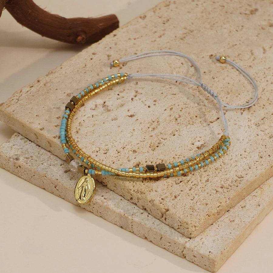 Casual Human Seed Bead rope Woven Chain Beaded Bracelets