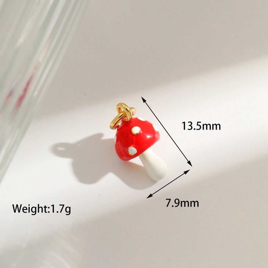 1 Piece 8.8*5MM Hole 3~3.9mm Copper 18K Gold Plated Strawberry Mushroom Pendant Jewelry Accessories