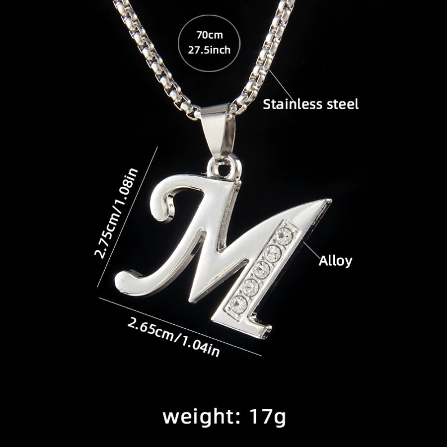 Simple Style letter 201 Stainless Steel Zinc alloy Unisex Pendant Necklace