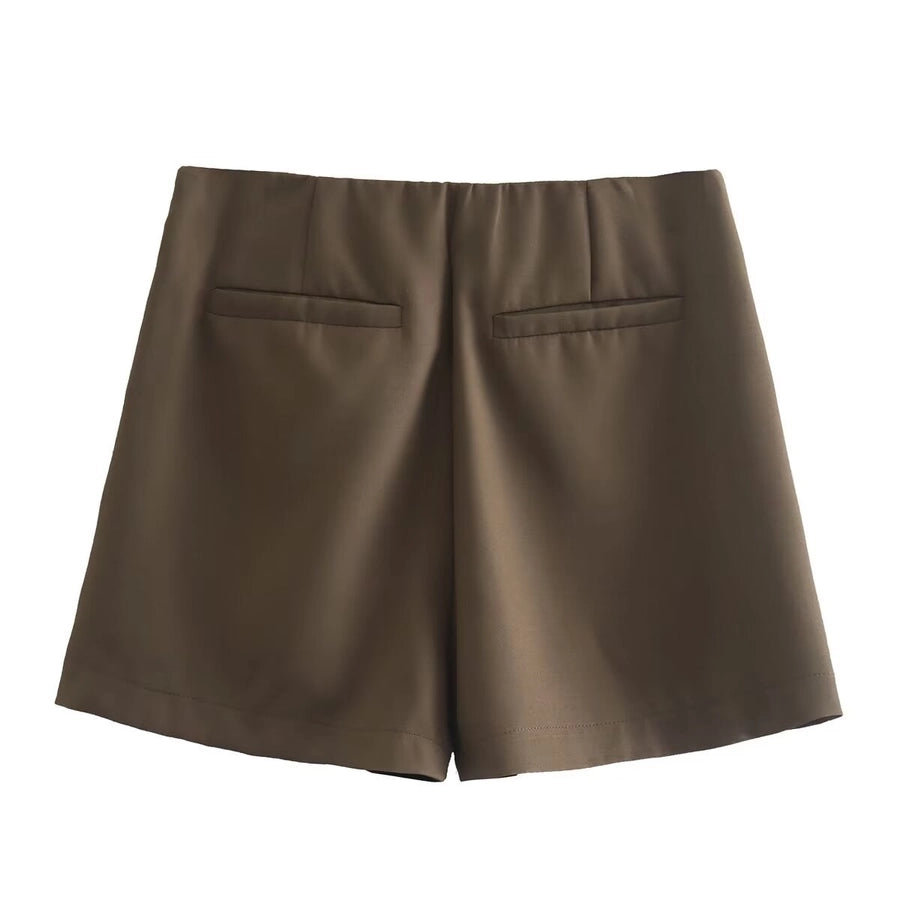Women's Daily Simple Style Solid Color Shorts Pocket Casual Pants