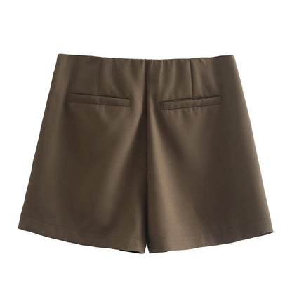 Women's Daily Simple Style Solid Color Shorts Pocket Casual Pants