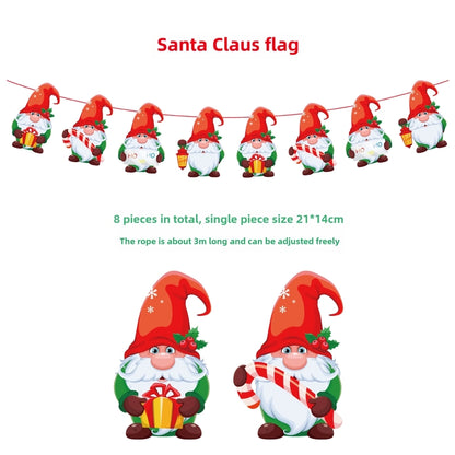 Christmas Paper Flag Christmas Window Hotel Scene Decoration Flag  Santa Claus Flag