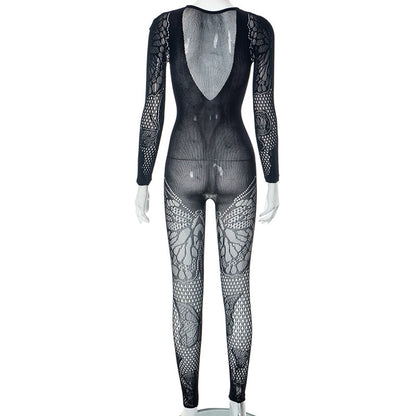 Women's Holiday Sexy Solid Color Full Length Jumpsuits