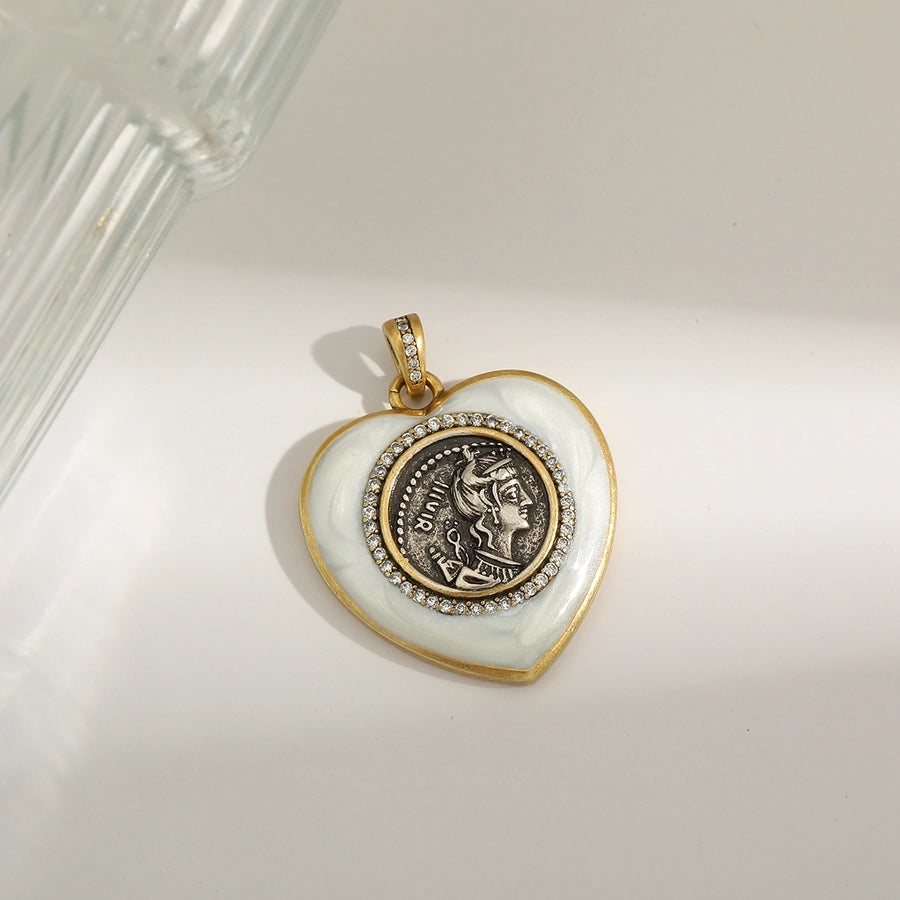 1 Piece Hole 1~1.9mm Copper 18K Gold Plated Heart Shape Polished Pendant Chain Jewelry Accessories