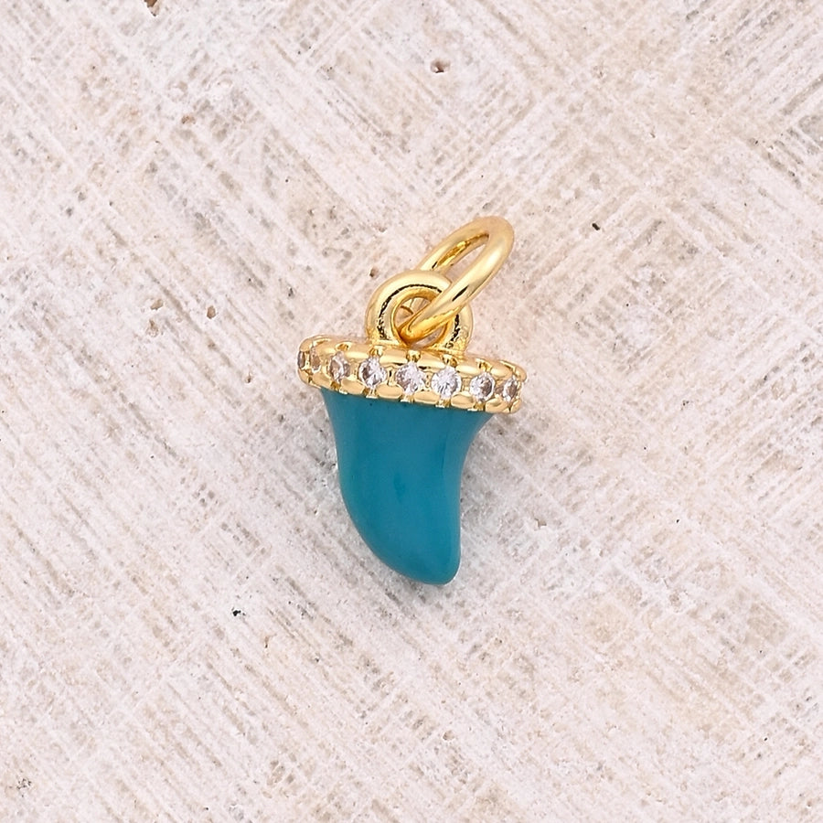 1 Pc/Package 9.5x7mm Hole 3~3.9mm Copper Zircon 18K Gold Plated White Gold Plated chili Polished Pendant Jewelry Accessories