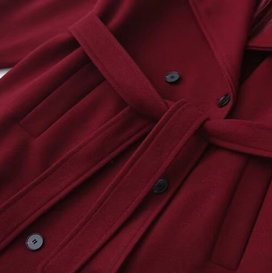 Women's Simple Style Solid Color Woolen Coat Woolen Coat