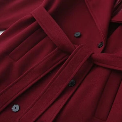 Women's Simple Style Solid Color Woolen Coat Woolen Coat