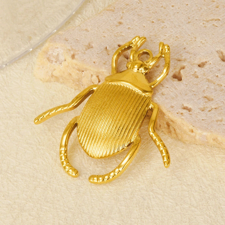 1 Piece 27*31mm 304 Stainless Steel 18K Gold Plated Insect Pendant Jewelry Accessories