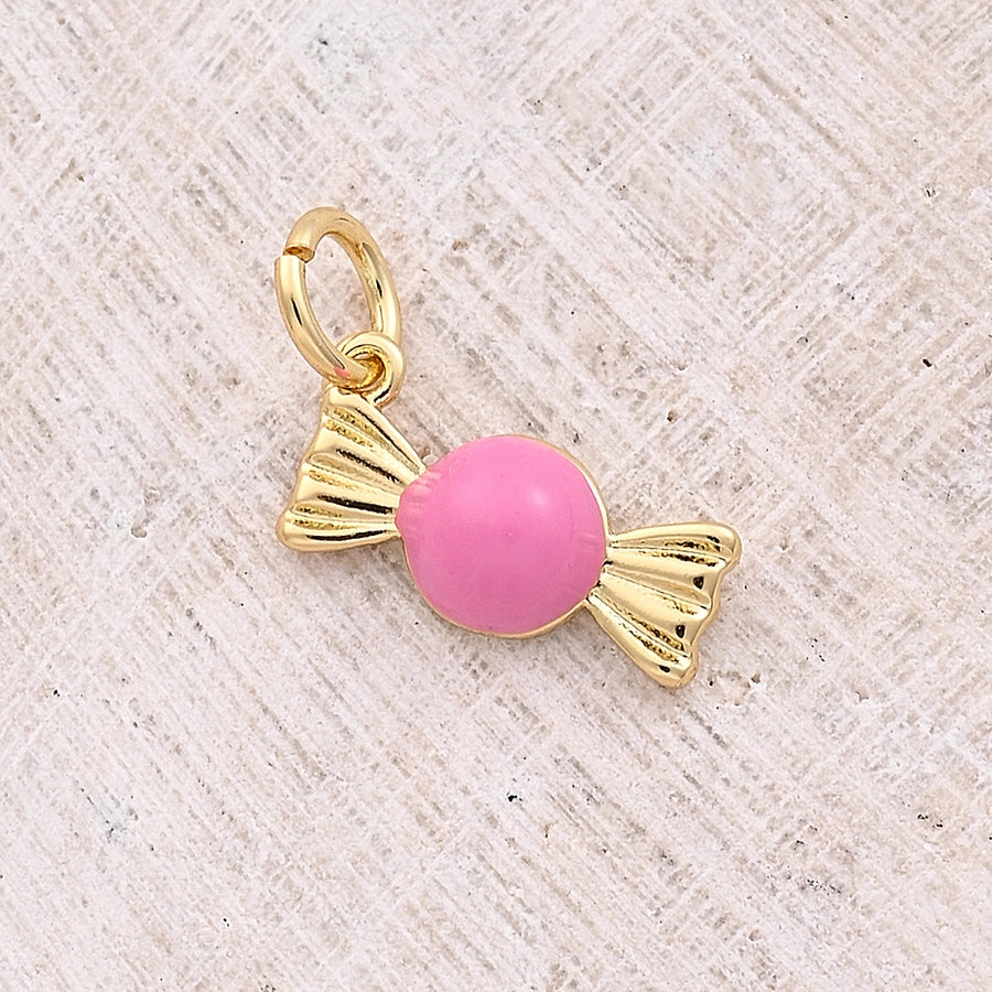 1 Pc/Package 12x6.5mm Hole 3~3.9mm Copper 18K Gold Plated Candy Polished Pendant Jewelry Accessories