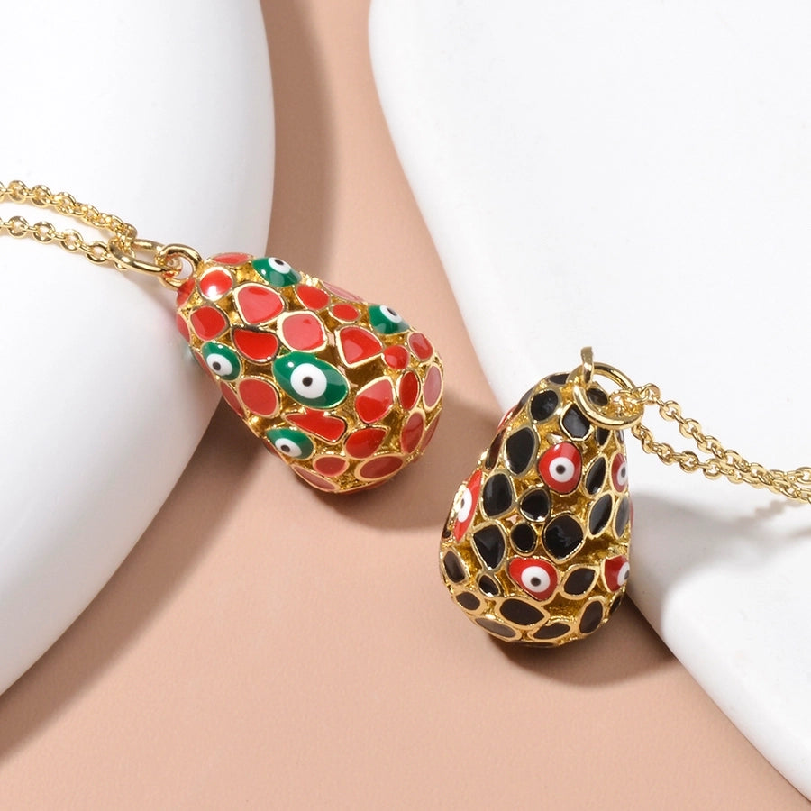 Jewelry Religion Ethnic Style Rejuvenating device Eye Copper Epoxy Pendant Necklace