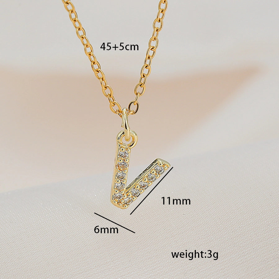 Jewelry Basic Retro Classic Style Letter 304 Stainless Steel Copper Pendant Necklace