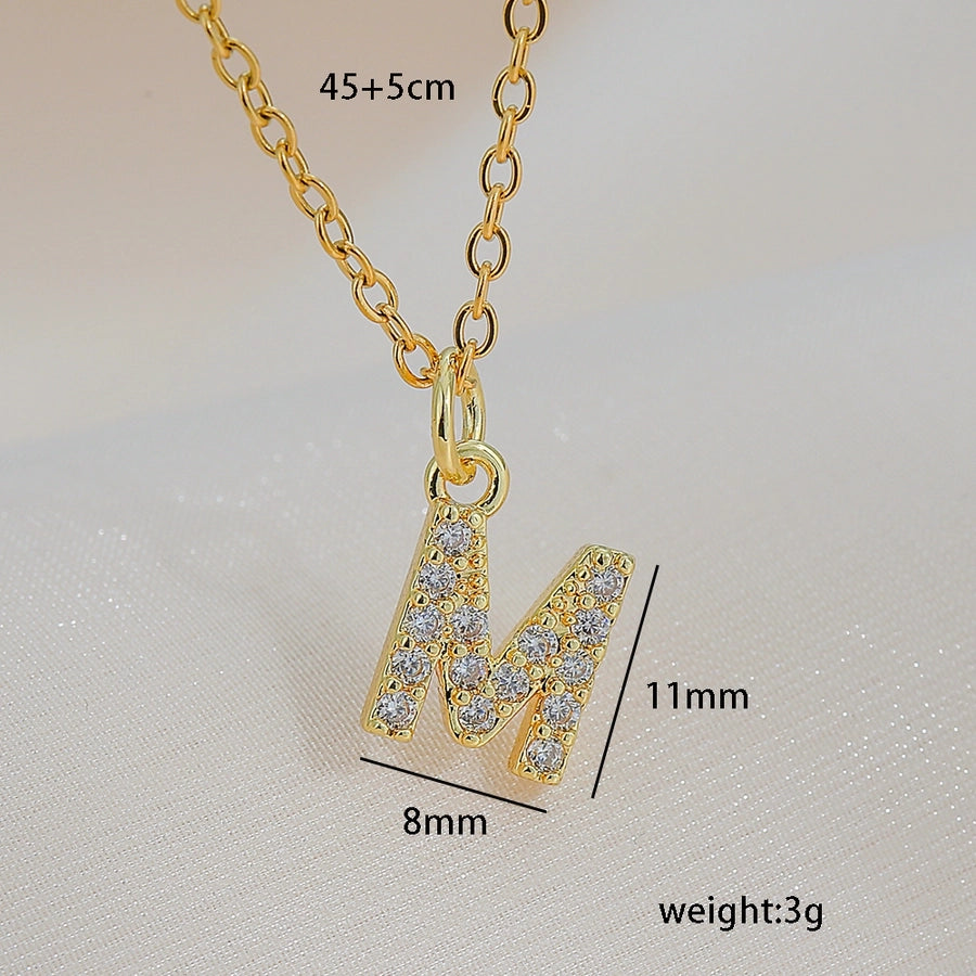 Jewelry Basic Retro Classic Style Letter 304 Stainless Steel Copper Pendant Necklace