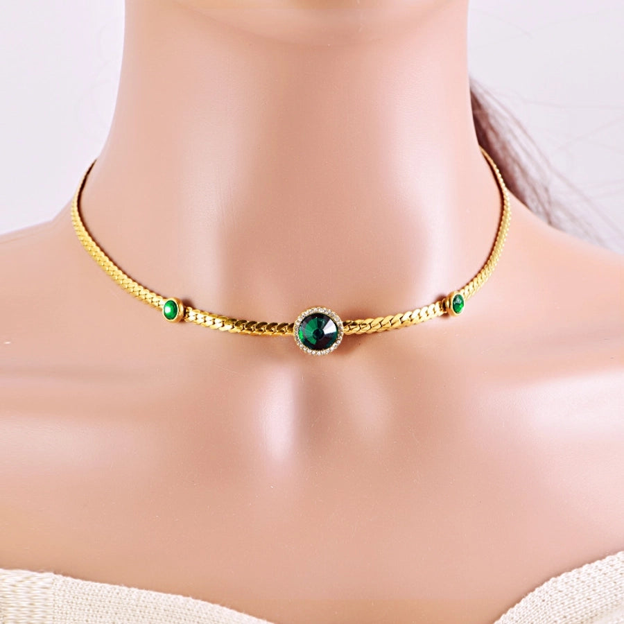 Jewelry Vintage Style Geometric 304 Stainless Steel Turquoise Plating Necklace