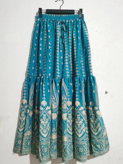 Summer Vacation Printing Polyester Maxi Long Dress Skirts