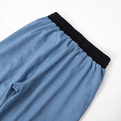 Women's Holiday Streetwear Color Block Full Length Casual Pants