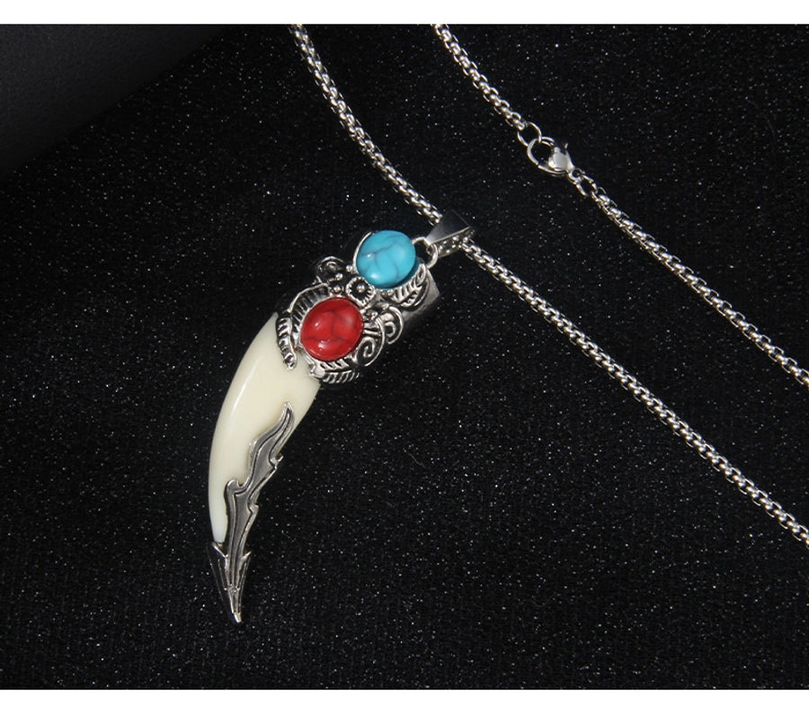 Ethnic Style Geometric 201 Stainless Steel Arylic Alloy Inlay Turquoise Unisex Pendant Necklace