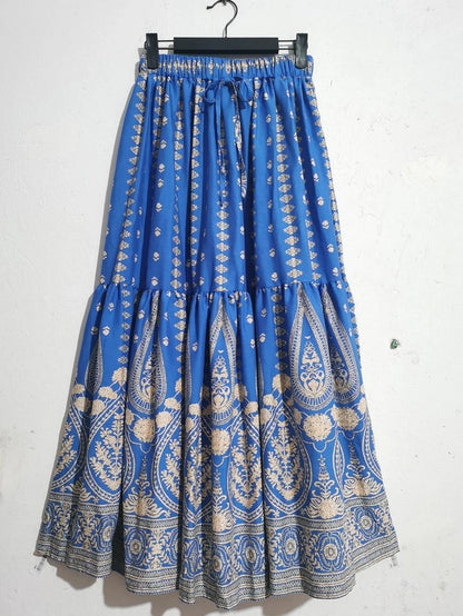 Summer Vacation Printing Polyester Maxi Long Dress Skirts