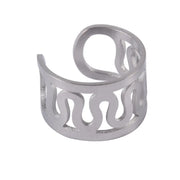 Steel Color Wave Pattern Ear Clip