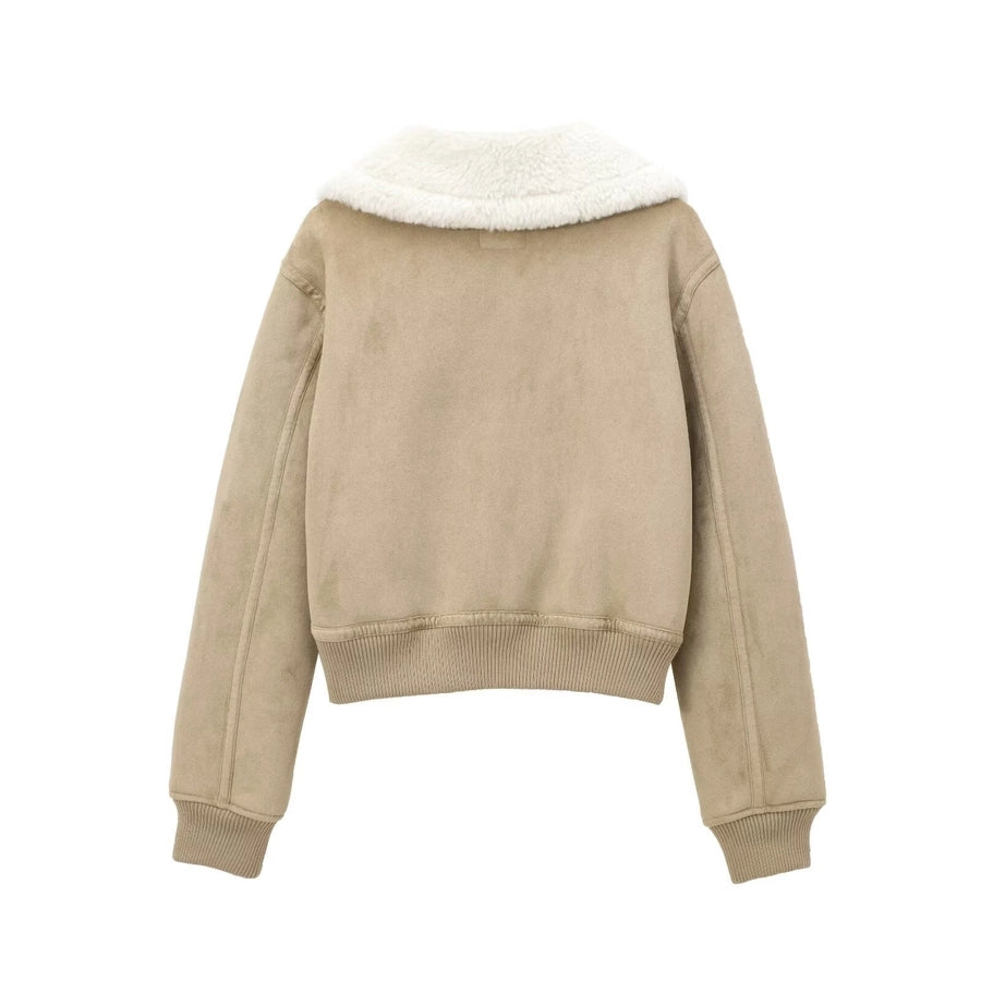 Women's Casual Solid Color Pocket Zipper Coat