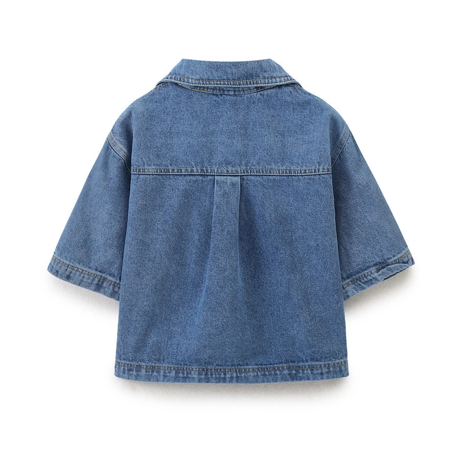 Daily Women's Simple Style Classic Style Solid Color Denim Pocket Skirt Sets Skirt Sets