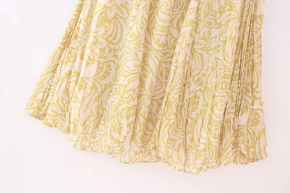 Summer Simple Style Flower Polyester Midi Dress Skirts