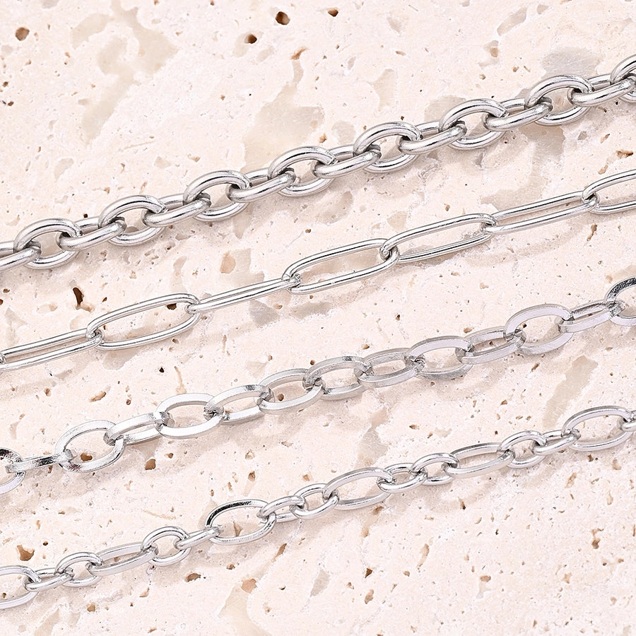 10 Strands/Package 304 Stainless Steel cable chain Polished Length:230+50mm Jewelry Accessories