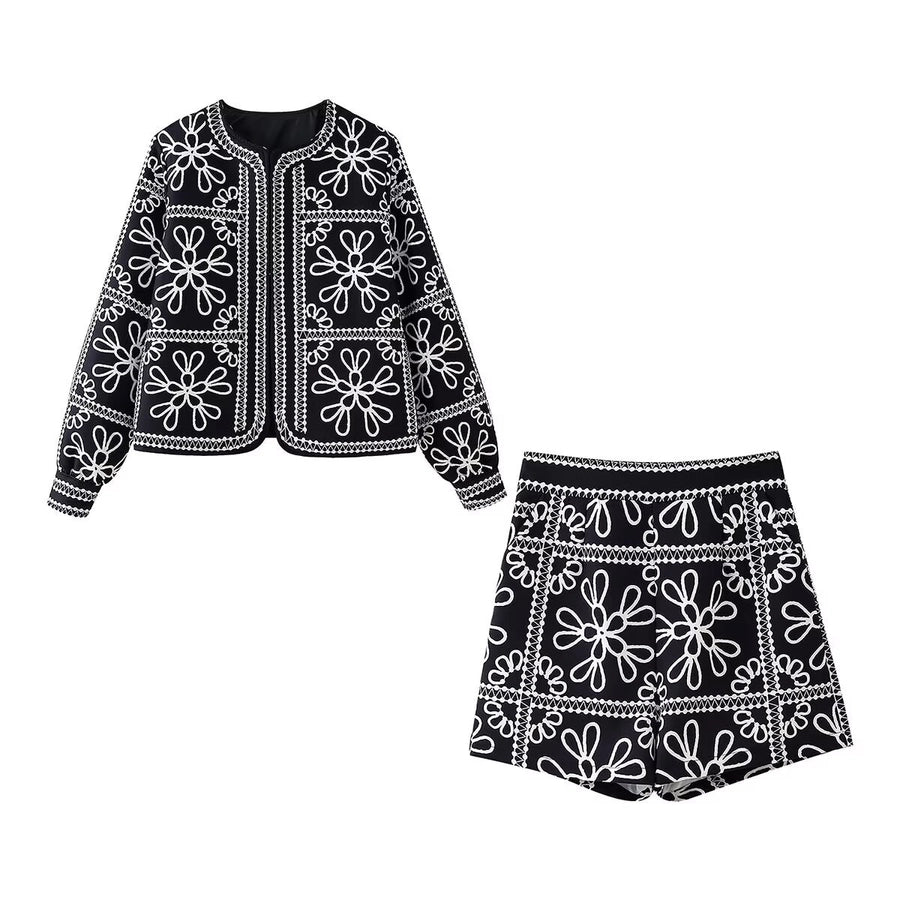 Daily Women's Streetwear Printing Polyester Printing Shorts Sets Shorts Sets