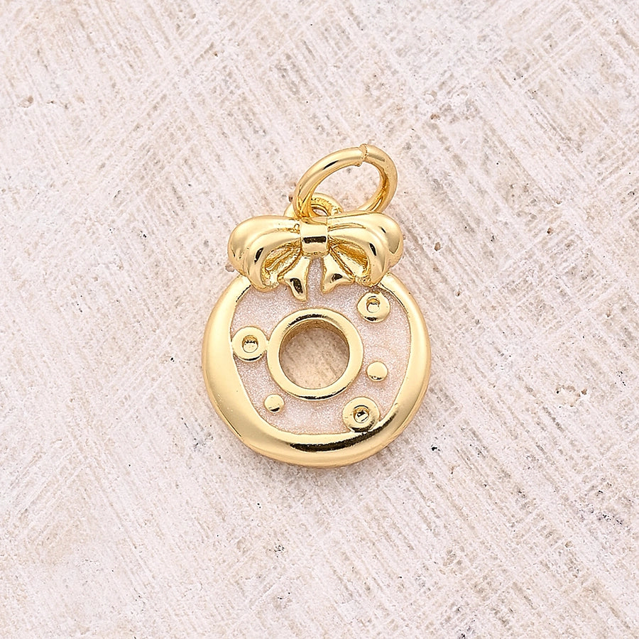 1 Pc/Package 12x6mm 13x10mm 13x6mm Hole 3~3.9mm Copper Zircon 18K Gold Plated Rose Gold Plated White Gold Plated Apple Pineapple Bow Knot Polished Pendant Jewelry Accessories