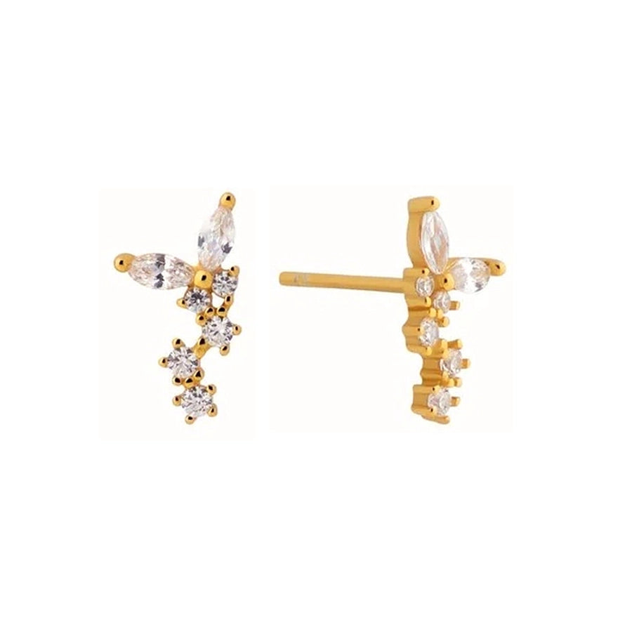 1 Pair Casual Elegant Geometric Copper Zircon Drop Earrings Ear Studs