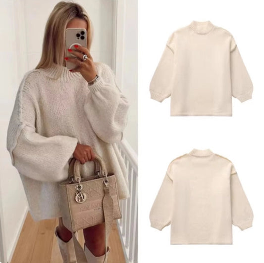 Women's Sweater Long Sleeve Sweaters & Cardigans Elegant Simple Style Solid Color