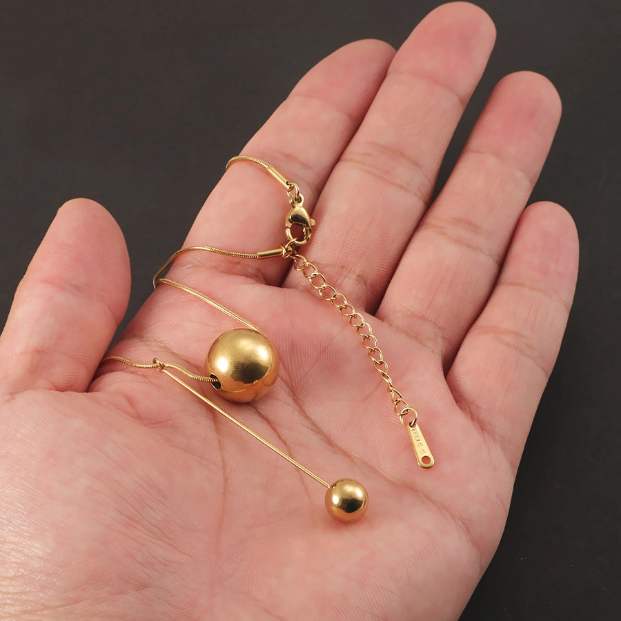 Jewelry Solid Color Round 304 Stainless Steel Pendant Necklace