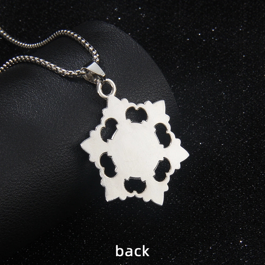 Hip-Hop Devil's Eye Snowflake 201 Stainless Steel Alloy Men's Pendant Necklace