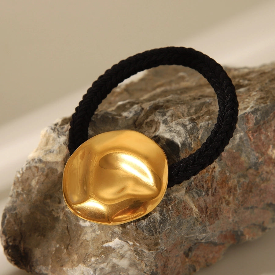 Women's IG Style Fairy Style Casual Grimace 304 Stainless Steel Elastic Band Polishing Plating Hair Tie