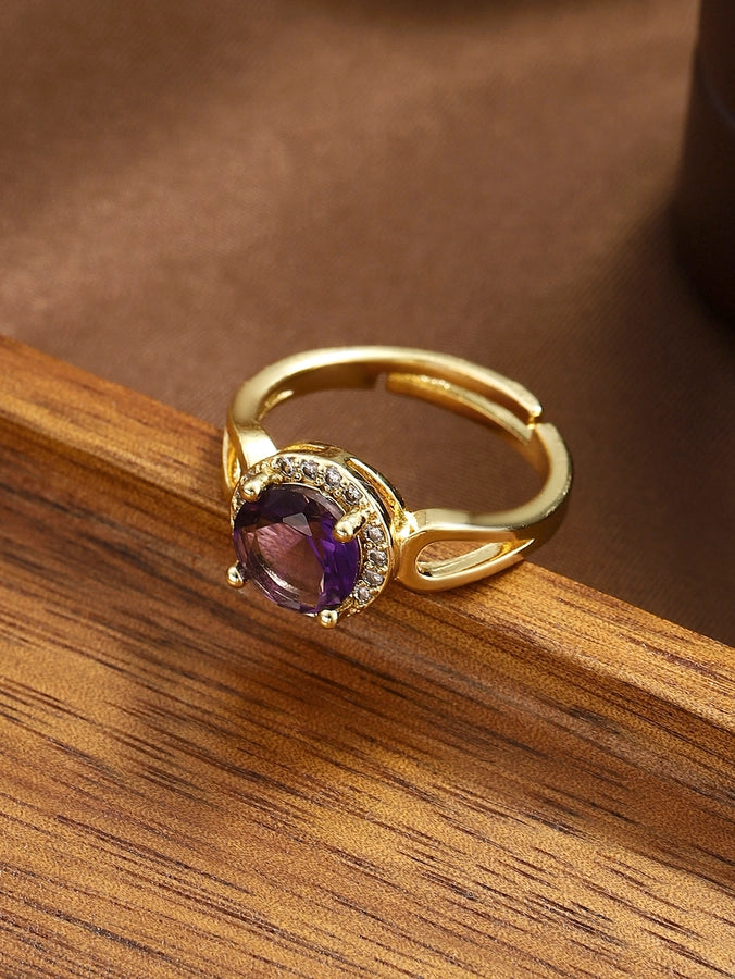 Copper Geometric Adjustable Ring