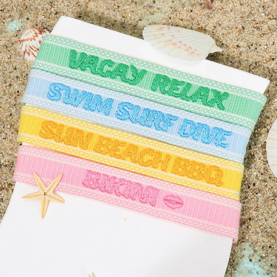 Cute Sweet Sports Letter cord Woven Chain String Bracelets