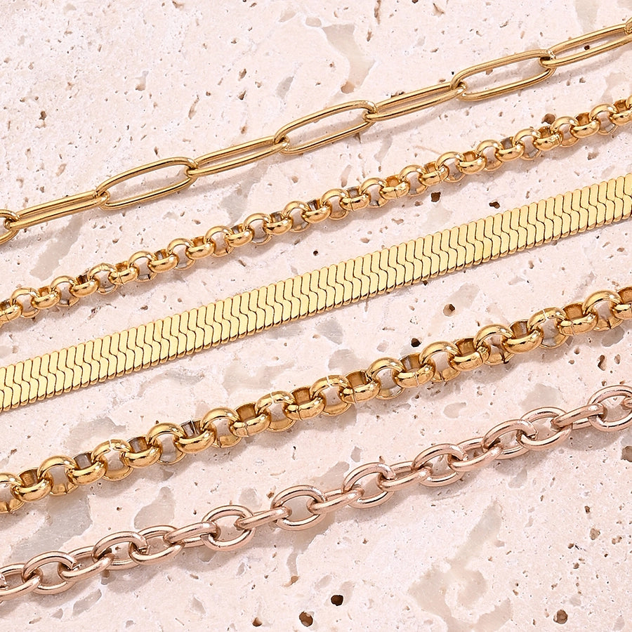 10 Strands/Package 5 Strands/Package 304 Stainless Steel 18K Gold Plated cable chain Belcher Chain Polished Length: 200mm Length: 220+50mm Length:230+50mm Jewelry Accessories