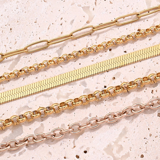 10 Strands/Package 5 Strands/Package 304 Stainless Steel 18K Gold Plated cable chain Belcher Chain Polished Length: 200mm Length: 220+50mm Length:230+50mm Jewelry Accessories