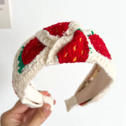 Strawberry Knitted Knotted Hair Hoop