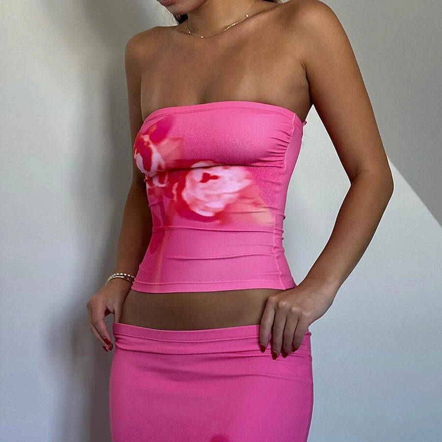 Women's T-shirt Sleeveless Tank Tops Streetwear Flower