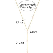 Y-Shaped 6 Pearl Necklace-Gold
