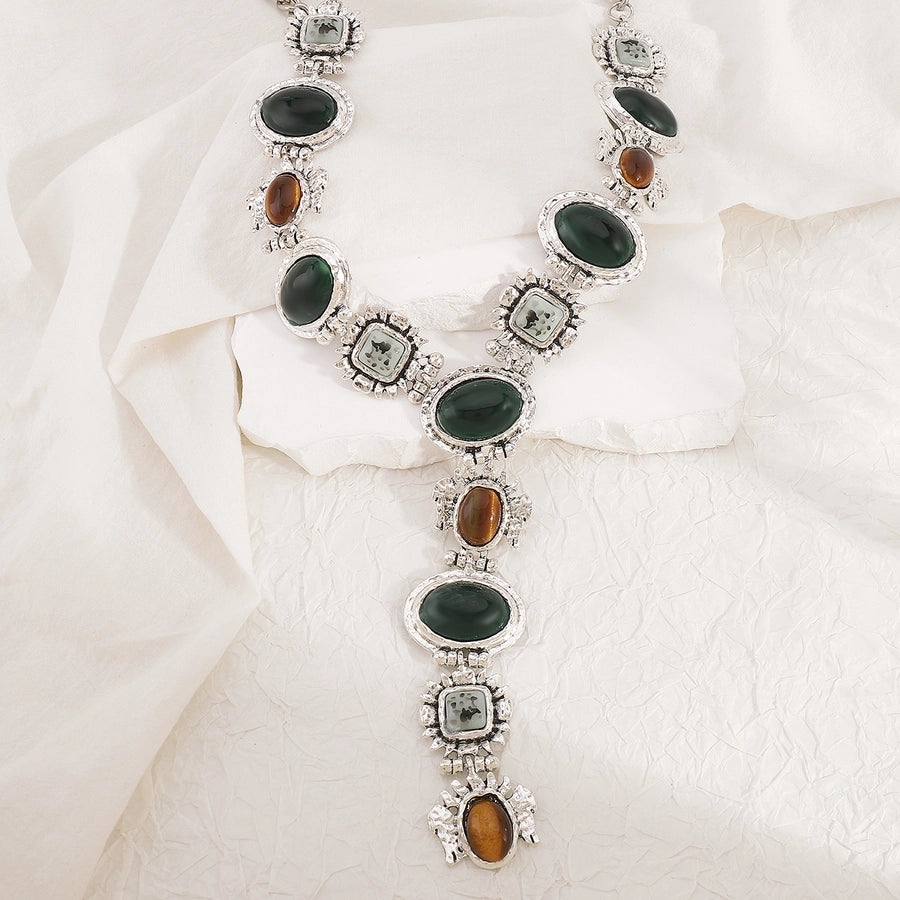 Vintage Style Ethnic Style Geometric Resin Iron  Pendant Necklaces