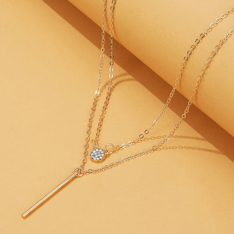 Original Design Lady Solid Color Geometric Mixed materials Paperclip Chain Pendant Necklaces