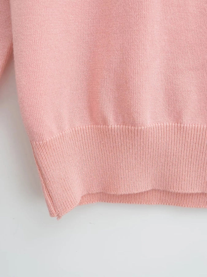 Women's Sweater Long Sleeve Sweaters & Cardigans Vacation Simple Style Solid Color