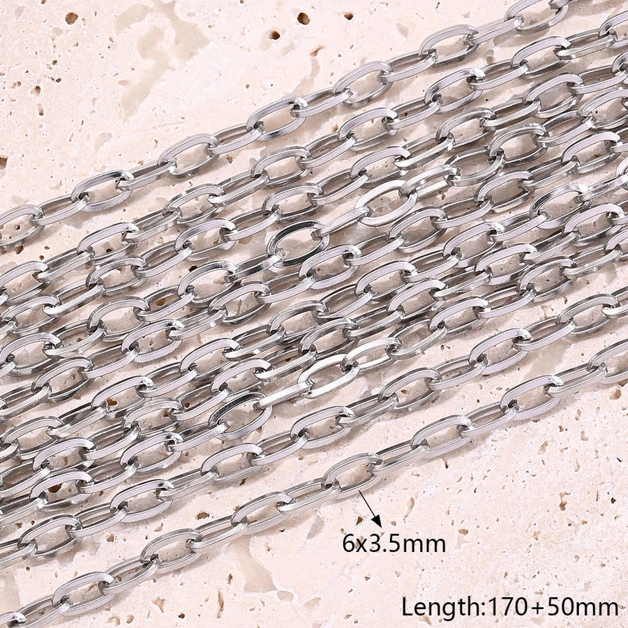 10 Strands/Package 5 Strands/Package 304 Stainless Steel cable chain Belcher Chain Polished Length: 170 50mm Length:230+50mm Jewelry Accessories