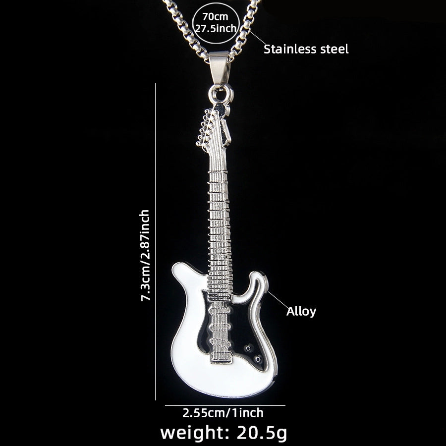 Simple Style Classic Style Guitar 201 Stainless Steel Alloy Plating Unisex Pendant Necklace