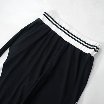 Daily Women's Streetwear Color Block Spandex Polyester Twilled Satin Pants Sets Pants Sets