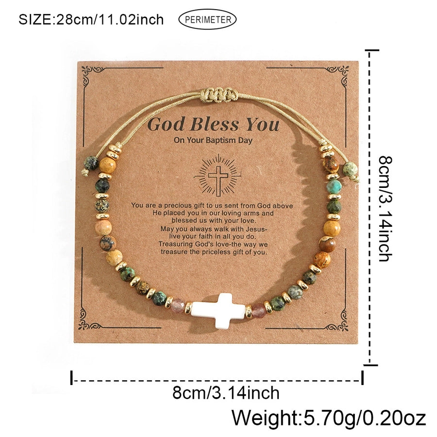 Bohemian Geometric natural stone Wax line Shell  String Bracelets