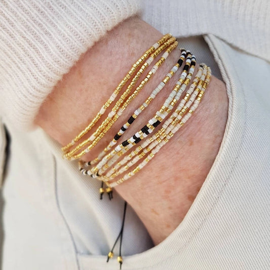 Casual Geometric Seed Bead Beaded Chain String Bracelets