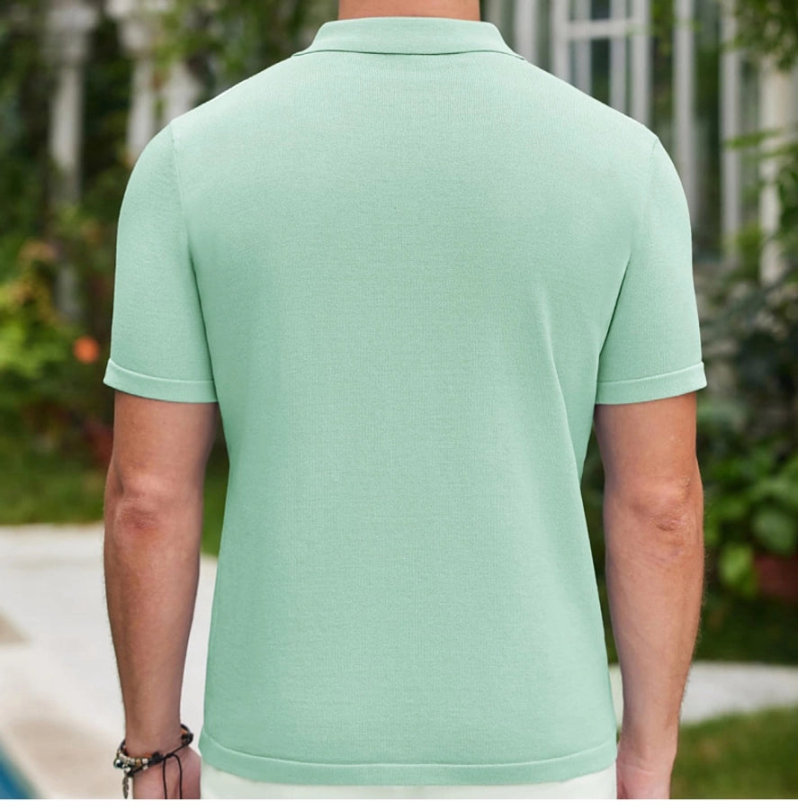 men's cardigan sweater men's sexy shirt lapel business casual woolen  shirt SY0164